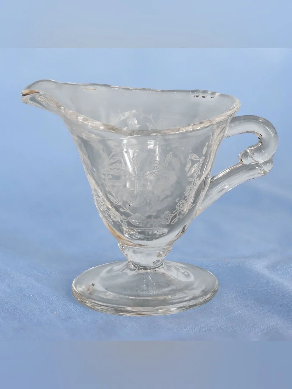 Beautiful Vintage Heisey Crystal Orchid Sugar Bowl and Creamer Set Made In USA!